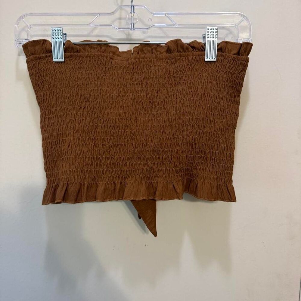 Shein Women's Brown and Tan Crop-top
